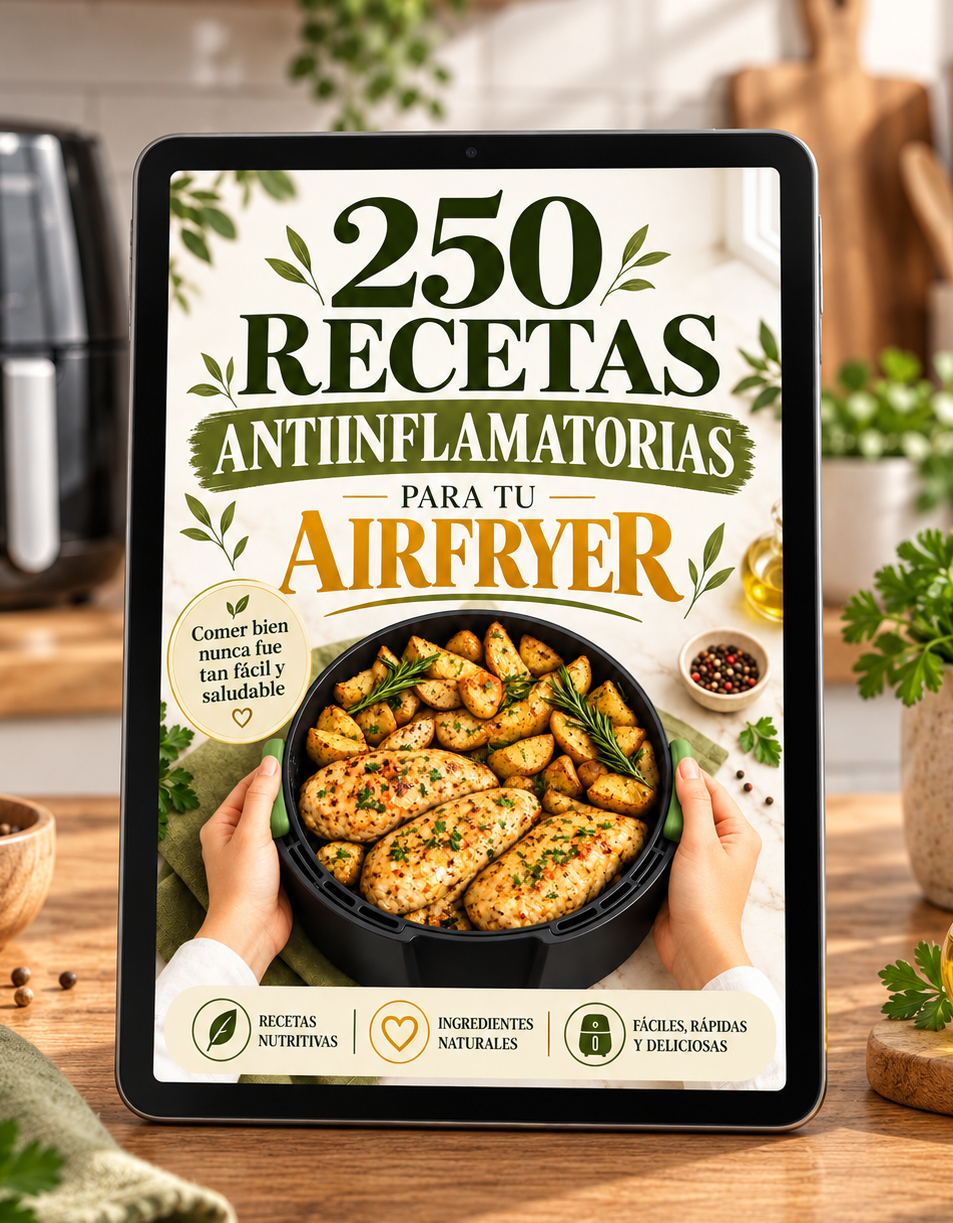 250 Recetas para tu AirFryer + 🎁 4 Bonus Exclusivos